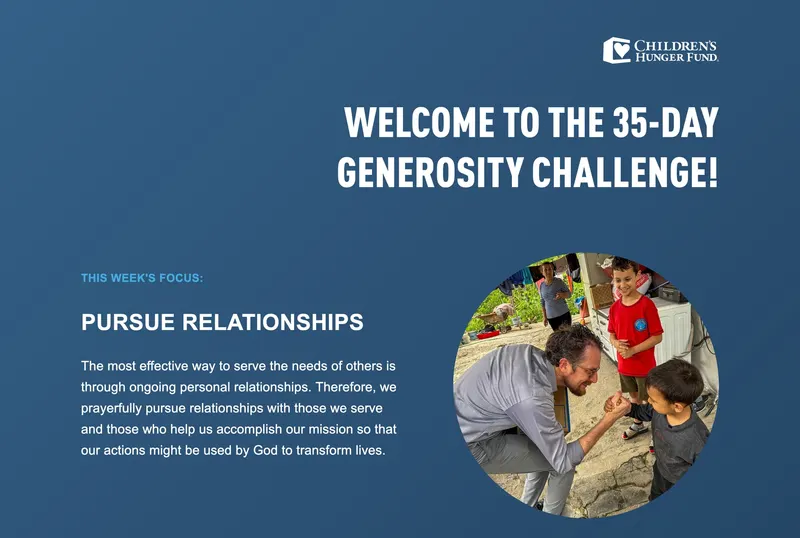 35-Day Generosity Challenge landing page