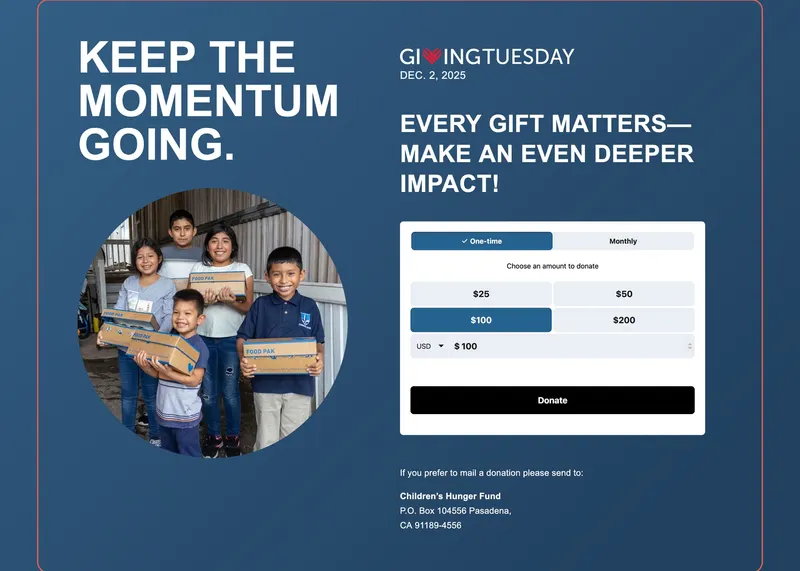 Giving Tuesday landing page
