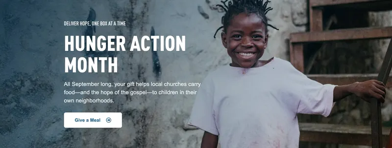 Hunger Action Month landing page
