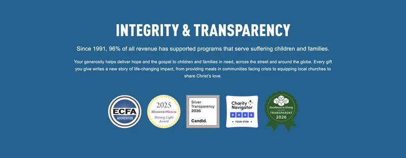 Hunger Action Month trust signals