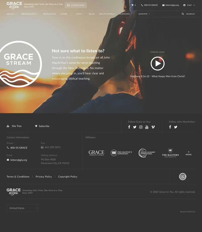 Grace Stream Website
