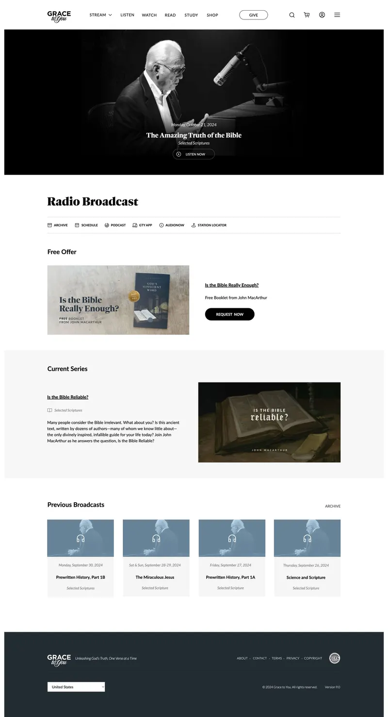 Grace to You final design: Listen: broadcast