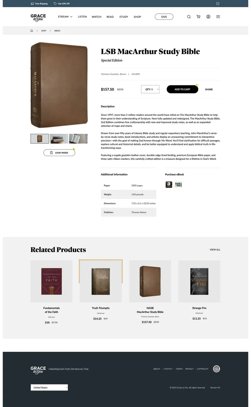 Grace to You final design: Product page