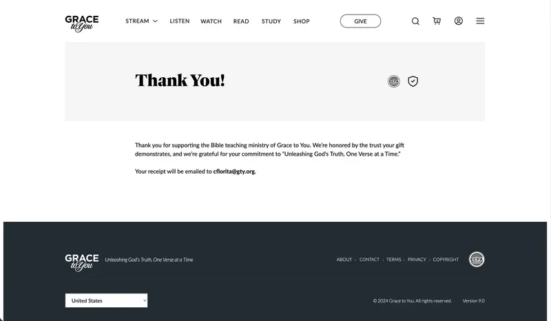 Grace to You final design: Give: thank you