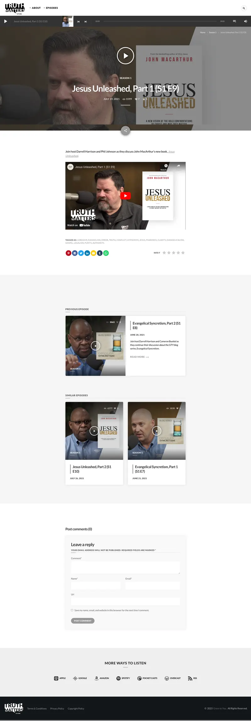 Truth Matters Podcast Website