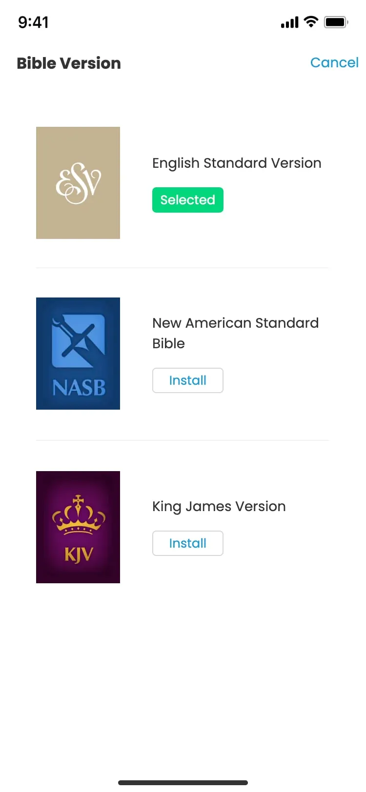 The Study Bible app — Bible version