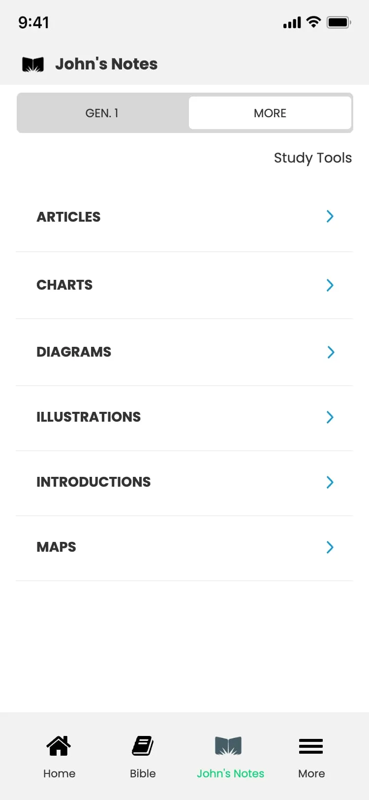 The Study Bible app — John's notes: more