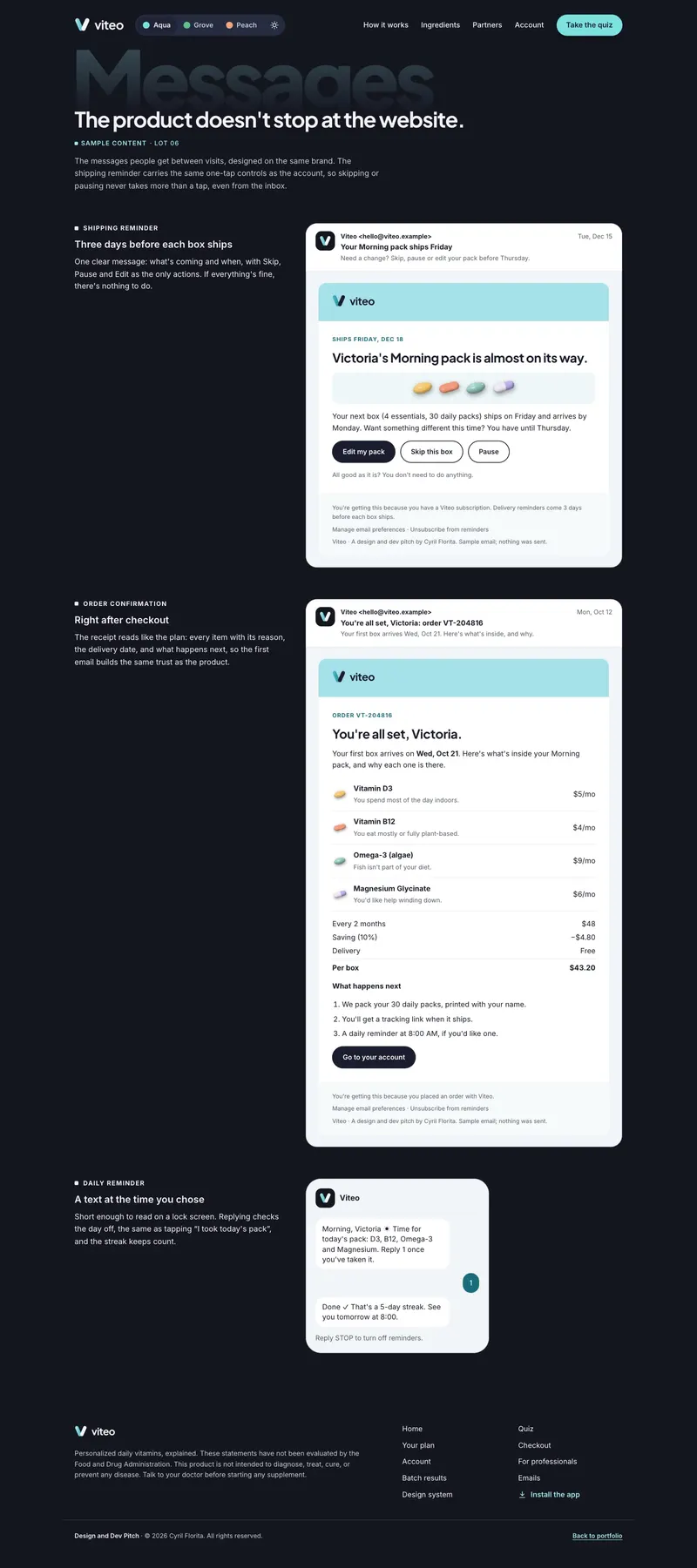 Viteo — Emails and messages